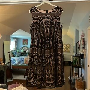 Adriana Papell black lace dress